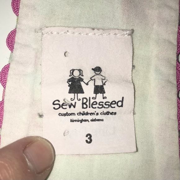 Sew Blessed top, crossover back w/ rick-rack trim - Picture 7 of 8